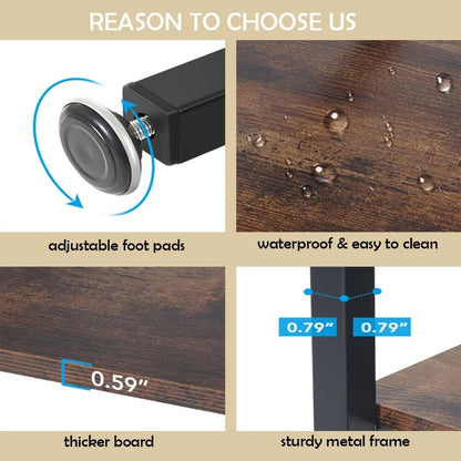 71 Industrial Bookshelf, 6 Tier Rustic Brown Wood Etagere Bookcase, Open Book Shelves