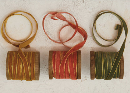 10 Yard Veet Ribbon with Gold Edge - wood