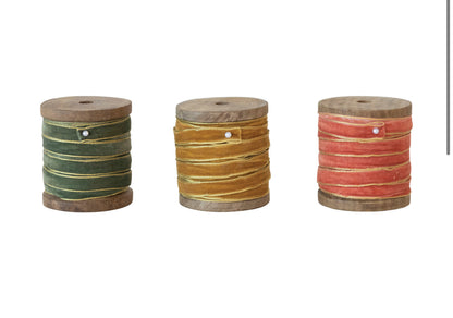 10 Yard Veet Ribbon with Gold Edge - wood