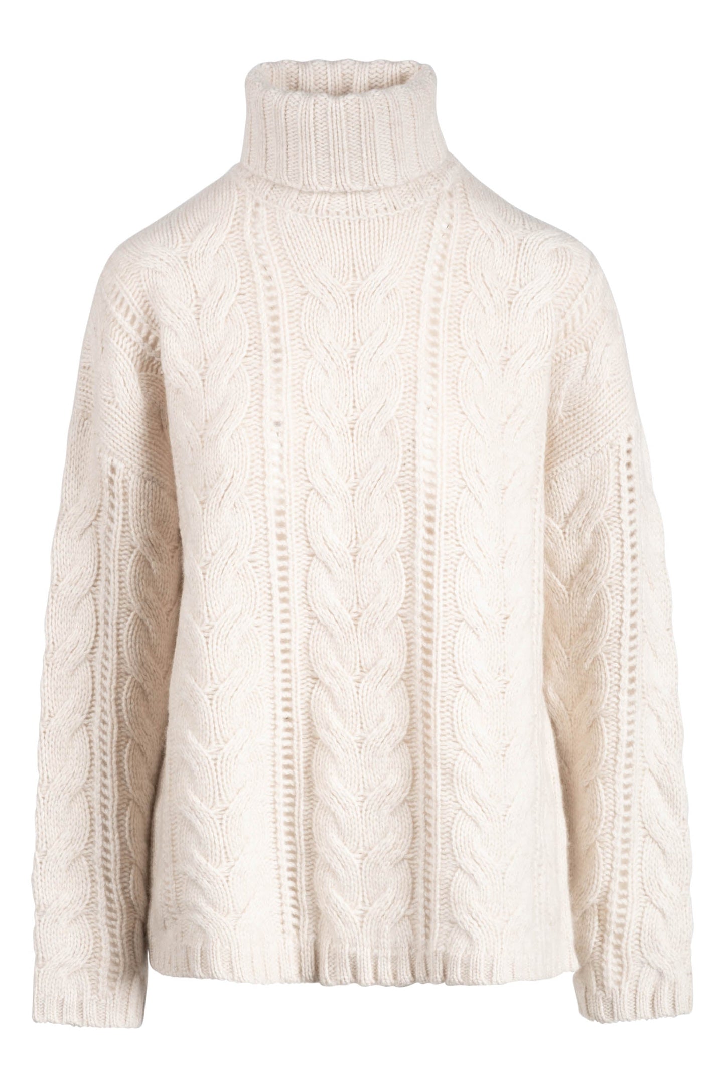 Naadam Wool Cashmere Statement Cable Turtleneck