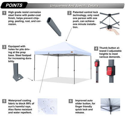 ABCCANOPY Durable Easy Pop up Canopy Tent Outdoor canopy tent