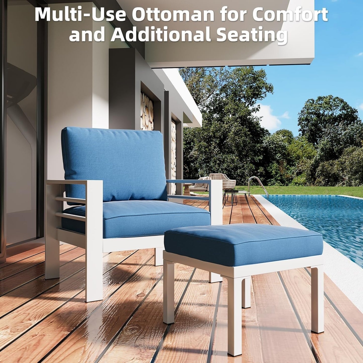 AECOJOY 7 Pieces Aluminum Patio Furniture Set Outdoor Conversation Set