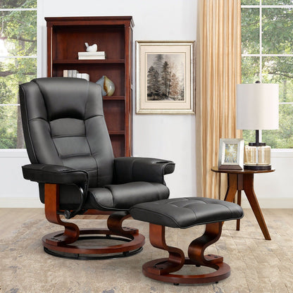 AVAWING Recliner Chair with Ottoman Swivel Design