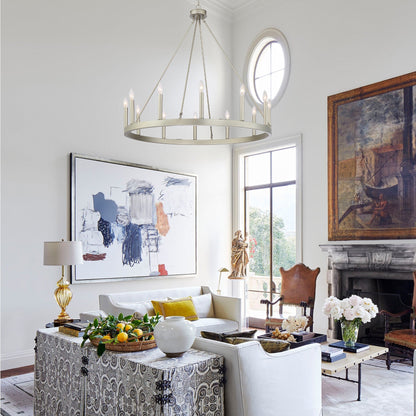 Acroma 12-light Farmhouse 40In Wagon Wheel Chandelier with UL - 40'' D x 138'' H