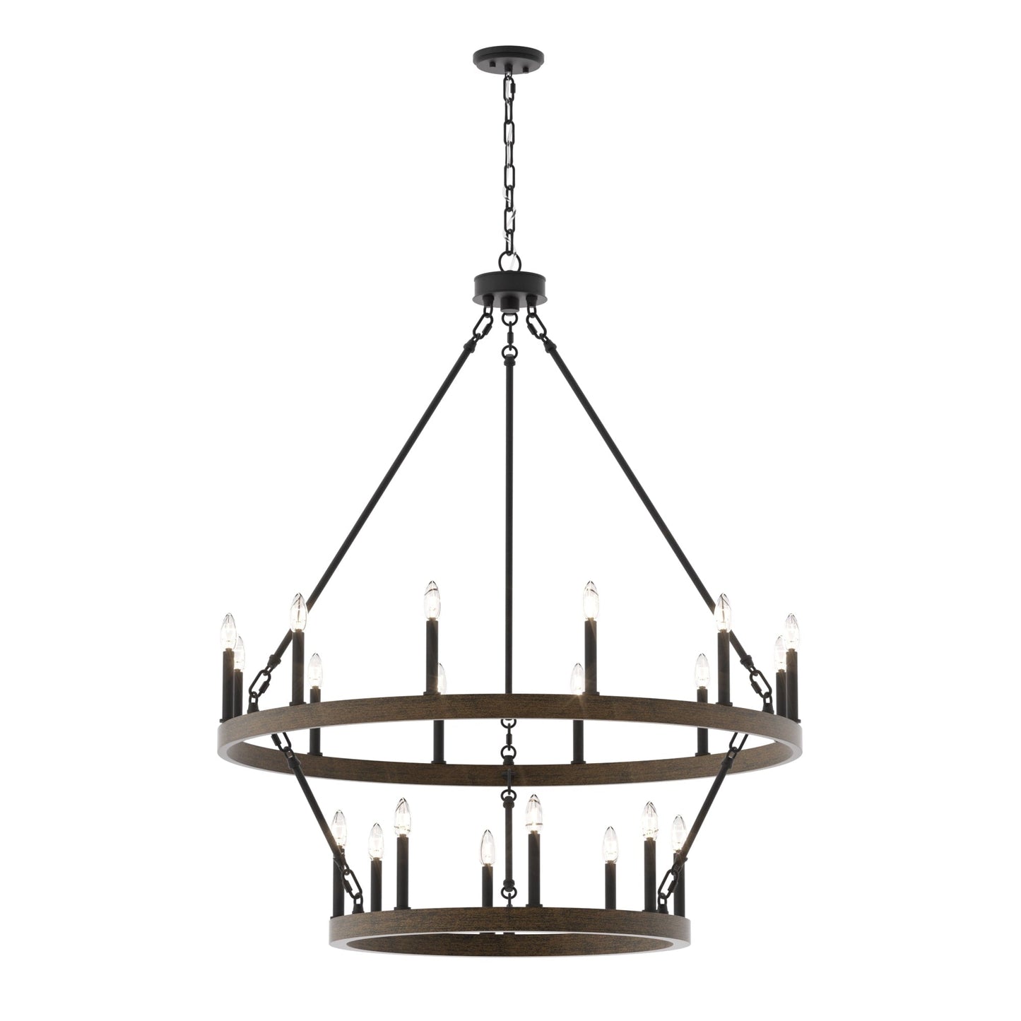 Acroma 20-light Modern Farmhouse 40In Round Wagon Wheel Chandelier with UL