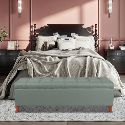 Adeco 50 Bonded Leather Storage Ottoman Bench