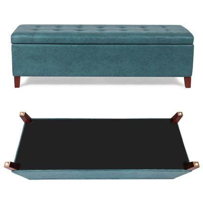 Adeco 50 Bonded Leather Storage Ottoman Bench