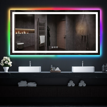 Anti-Fog RGB Backlit & LED Frontlit Bathroom Mirror