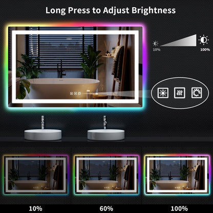 Anti-Fog RGB Backlit & LED Frontlit Bathroom Mirror