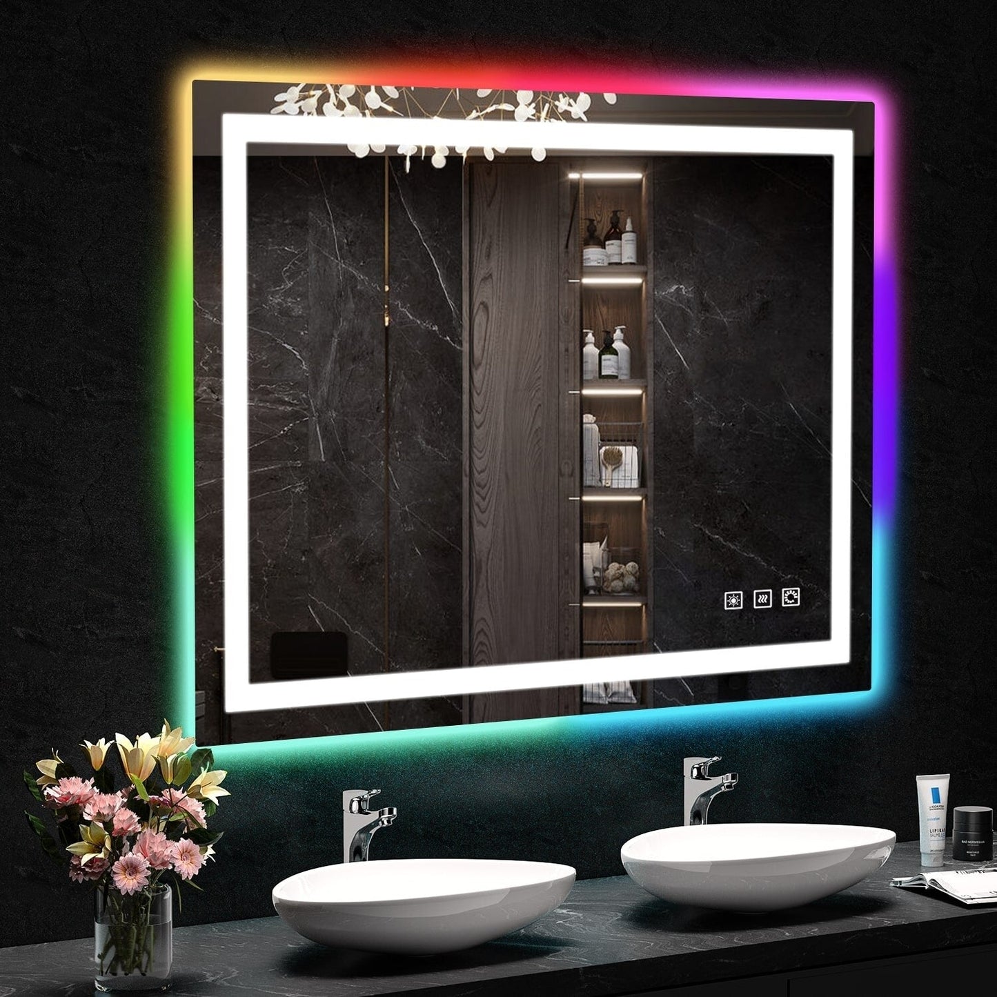 Anti-Fog RGB Backlit & LED Frontlit Bathroom Mirror