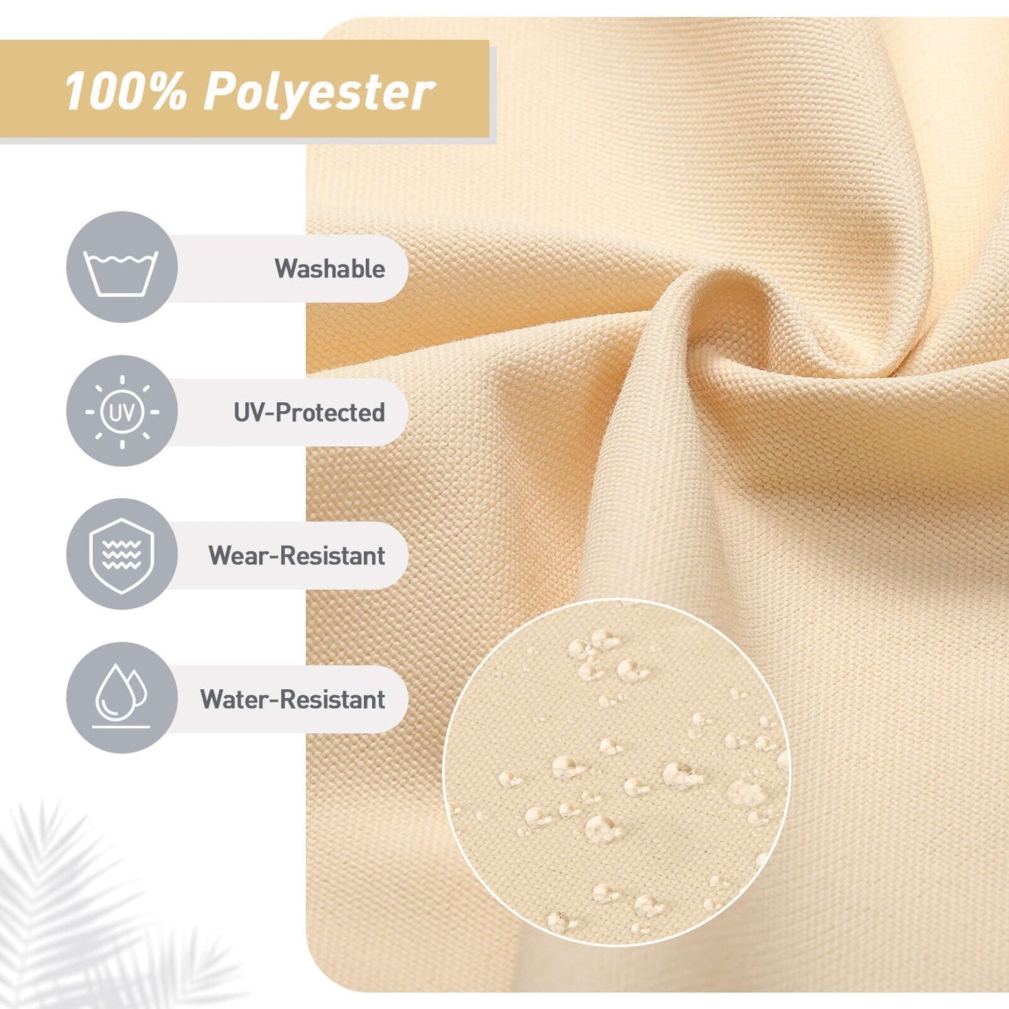 Aoodor Patio High Back Chair Cushions Set of 4, 46x21x4 Inches(Only Cushions)