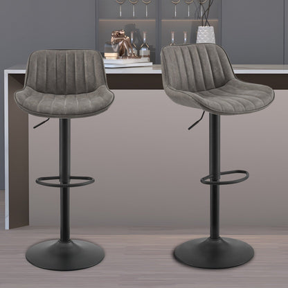Art Leon Adjustable Height Swivel Barstool, Set of 2