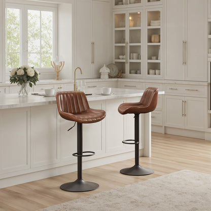 Art Leon Adjustable Height Swivel Barstool, Set of 2
