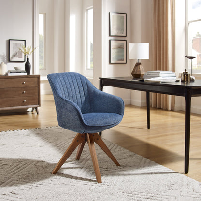 Art Leon Modern Home Office Swivel Arm Accent Chair with Wood Legs