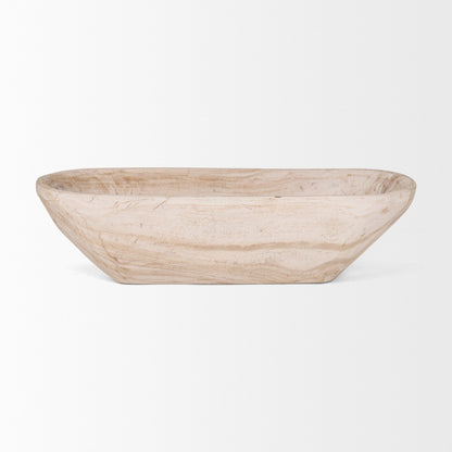 Athena Extra Large Oblong Black-Brown Reclaimed Wood Bowl - 26.0L x 10.0W x 7.0H