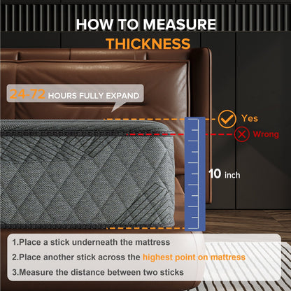 SweDrea 10 in. Medium Firm Gel-infused Memory Foam Hybrid Mattress Cooling and Breathable with CertiPUR-US, SGS and OEKO-TEX