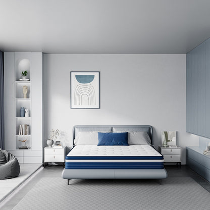 SweDrea 10in. Innerspring Hybrid Pressure Relief and Cooling Plush Mattress with CertiPUR-US, SGS and OEKO-TEX Certified