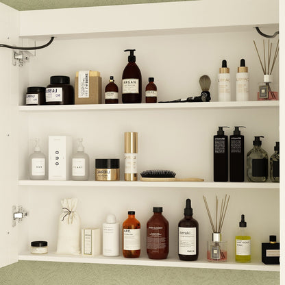 Bathroom Medicine Cabinet LED Mirror Anti-Fog 6000K Wall Cabinet White