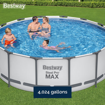 Bestway Steel Pro MAX Round Above Ground Swimming Pool with Pump & Cover