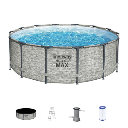 Bestway Steel Pro MAX Round Above Ground Swimming Pool with Pump & Cover