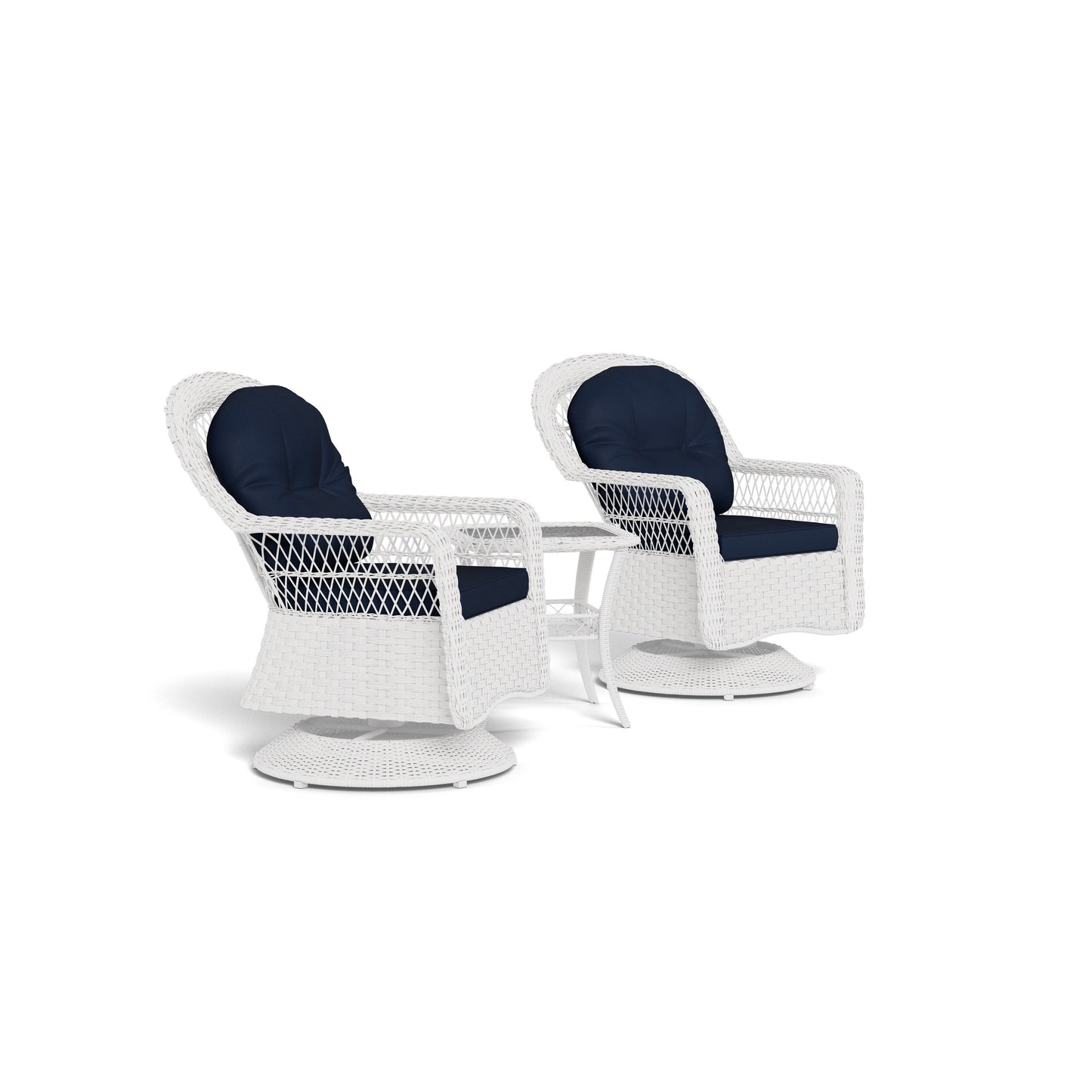 Biloxi Outdoor WhiteOutdoor Wicker Swivel Glider Patio Set (3-Piece)