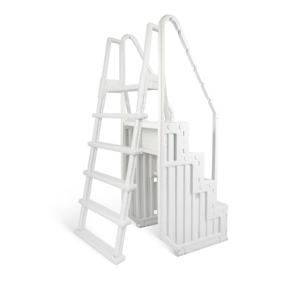 Blue Wave Easy Pool Step With Outside Ladder for Above Ground Pools - 32.5 in. W x 56 in. D x 81 in. H