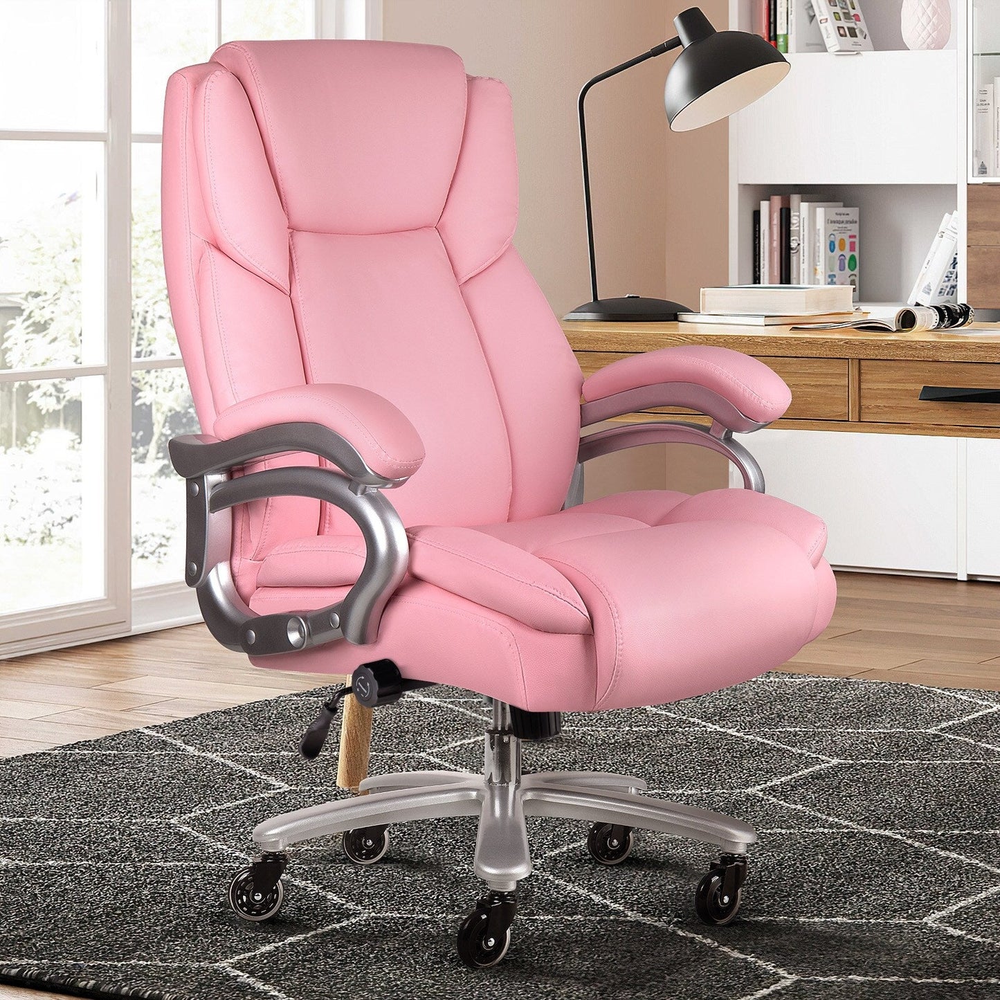 Bossin Big and Tall Executive Office Chair,500LBS Adjustable Lumbar Support Ergonomic Chair with High Back PU Leather Computer