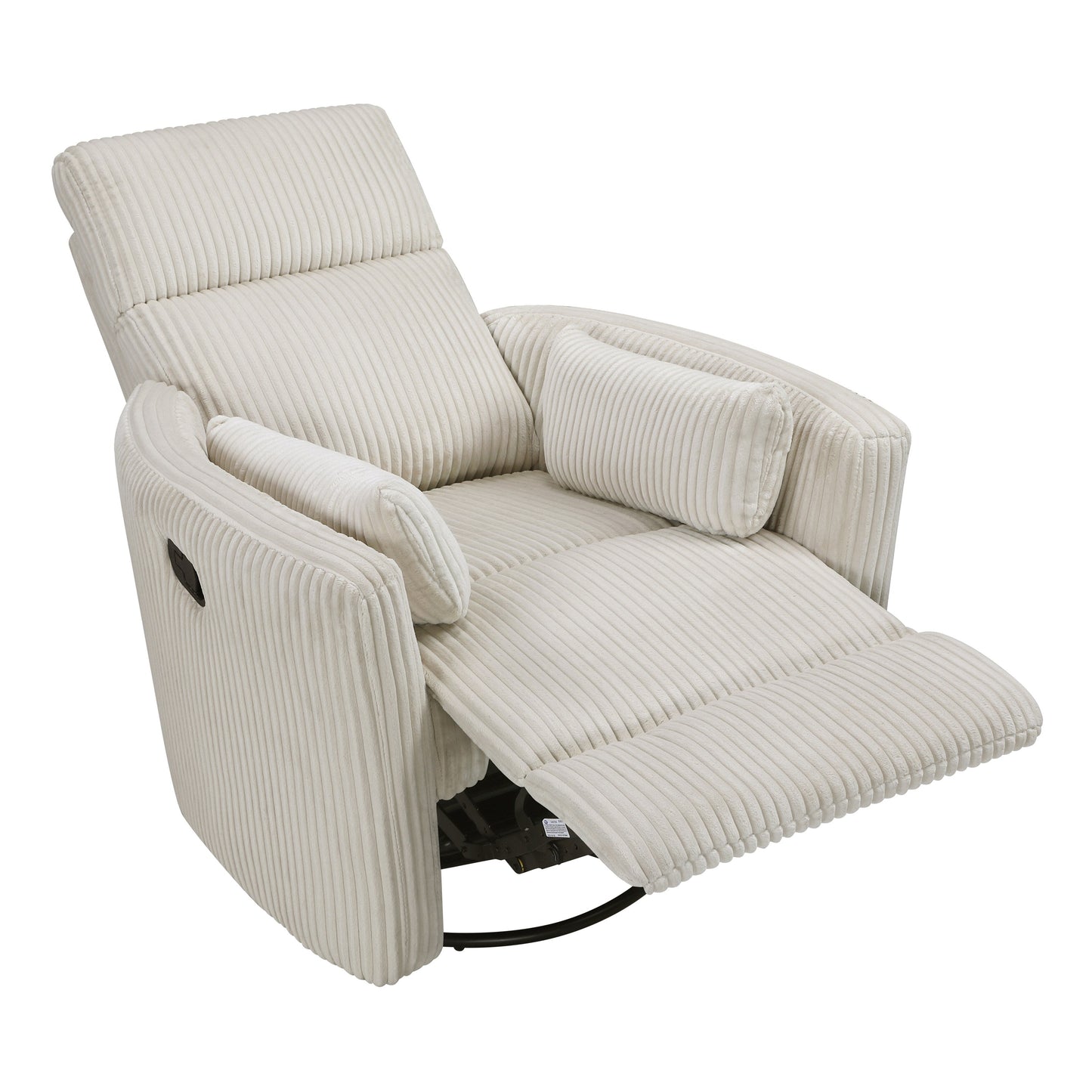 Braidy Corduroy Swivel Glider Manual Reclining Chair
