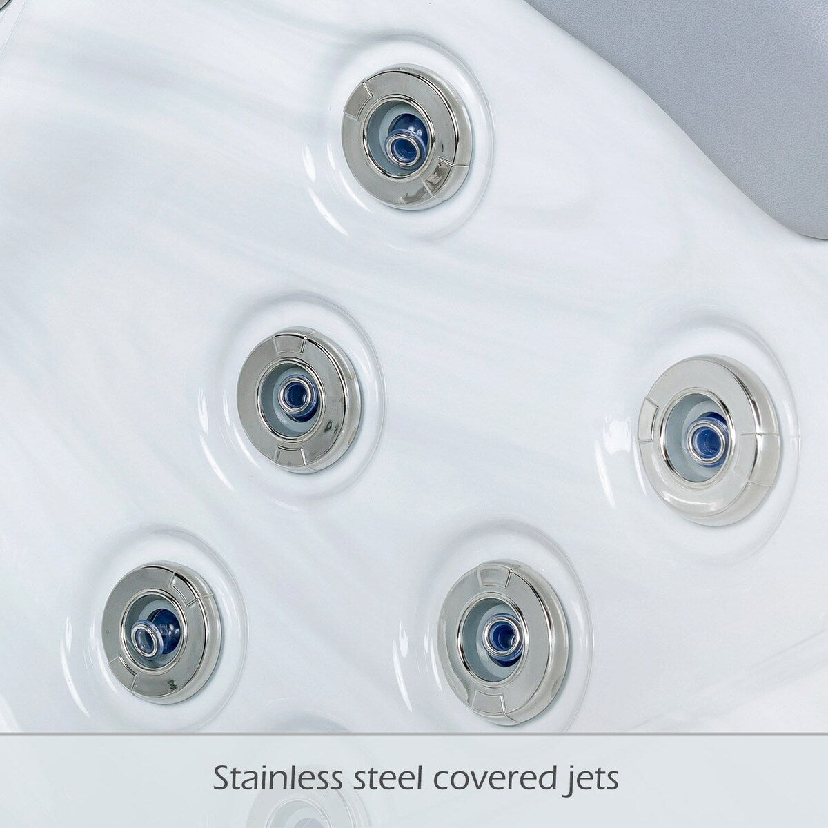 Buenospa Jersey 6 - Person 46 - Jet Hot Tub, Ice White, Gray with Ozone and LED Lights