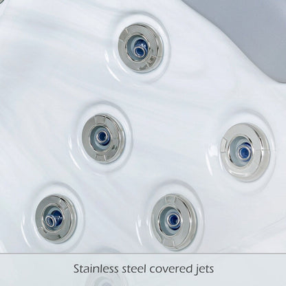 Buenospa Jersey 6 - Person 46 - Jet Hot Tub, Ice White, Gray with Ozone and LED Lights