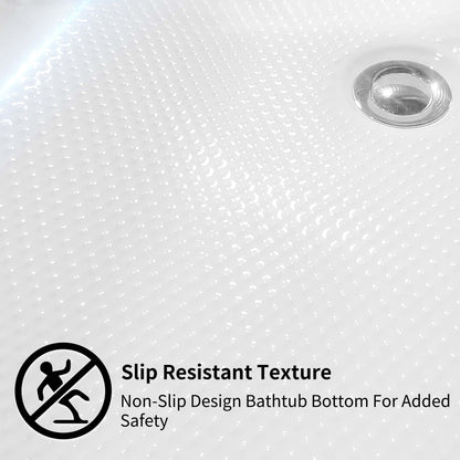 CB HOME 59''/67'' Freestanding Acrylic Soaking Bathtubs, Soaking Tubs Single Side Against The Wall, Left/Right Overflow