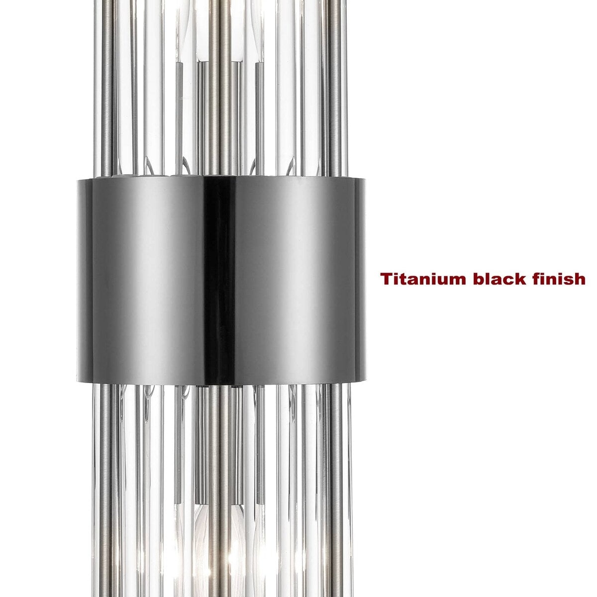 Cabrera Modern Metal Wall Sconce with Beautiful Crystal Clear Glass Rods for Bathroom Set of 2