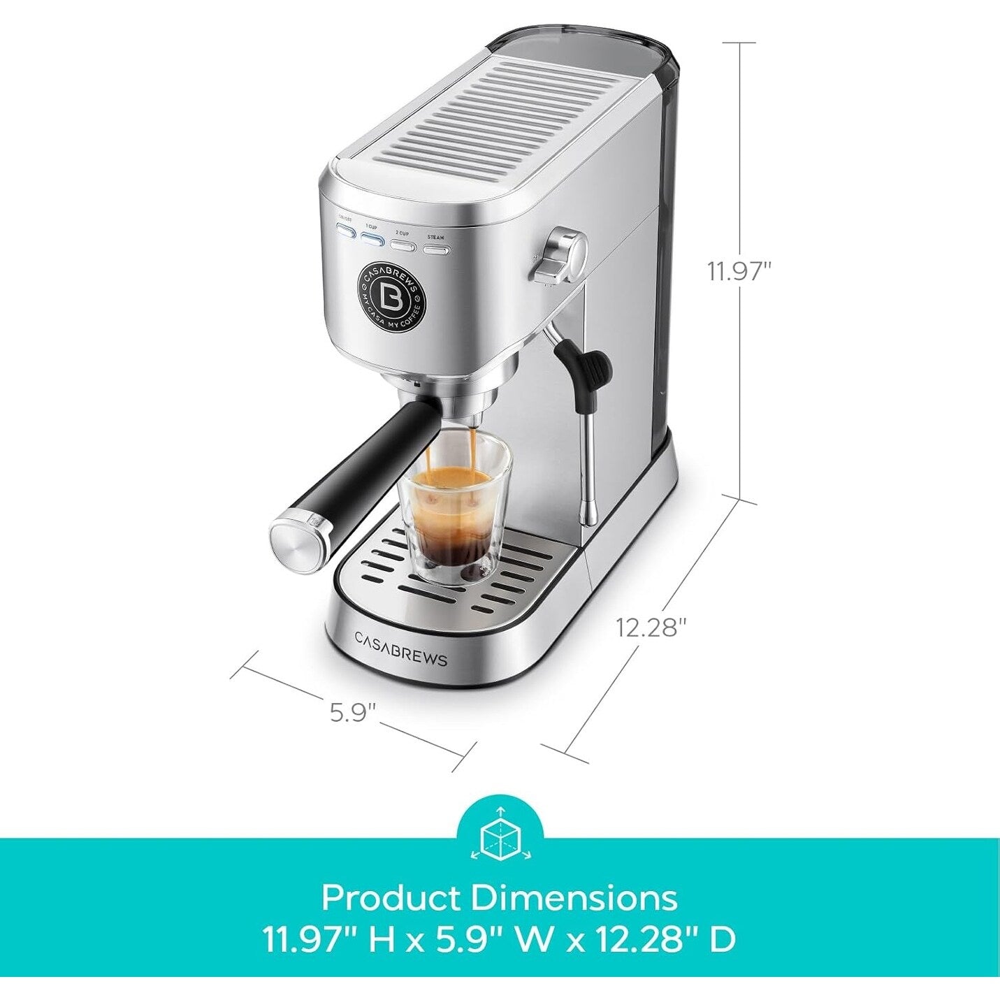 Casabrews 20 Bar Professional Espresso Machine W/ Milk Frothing System