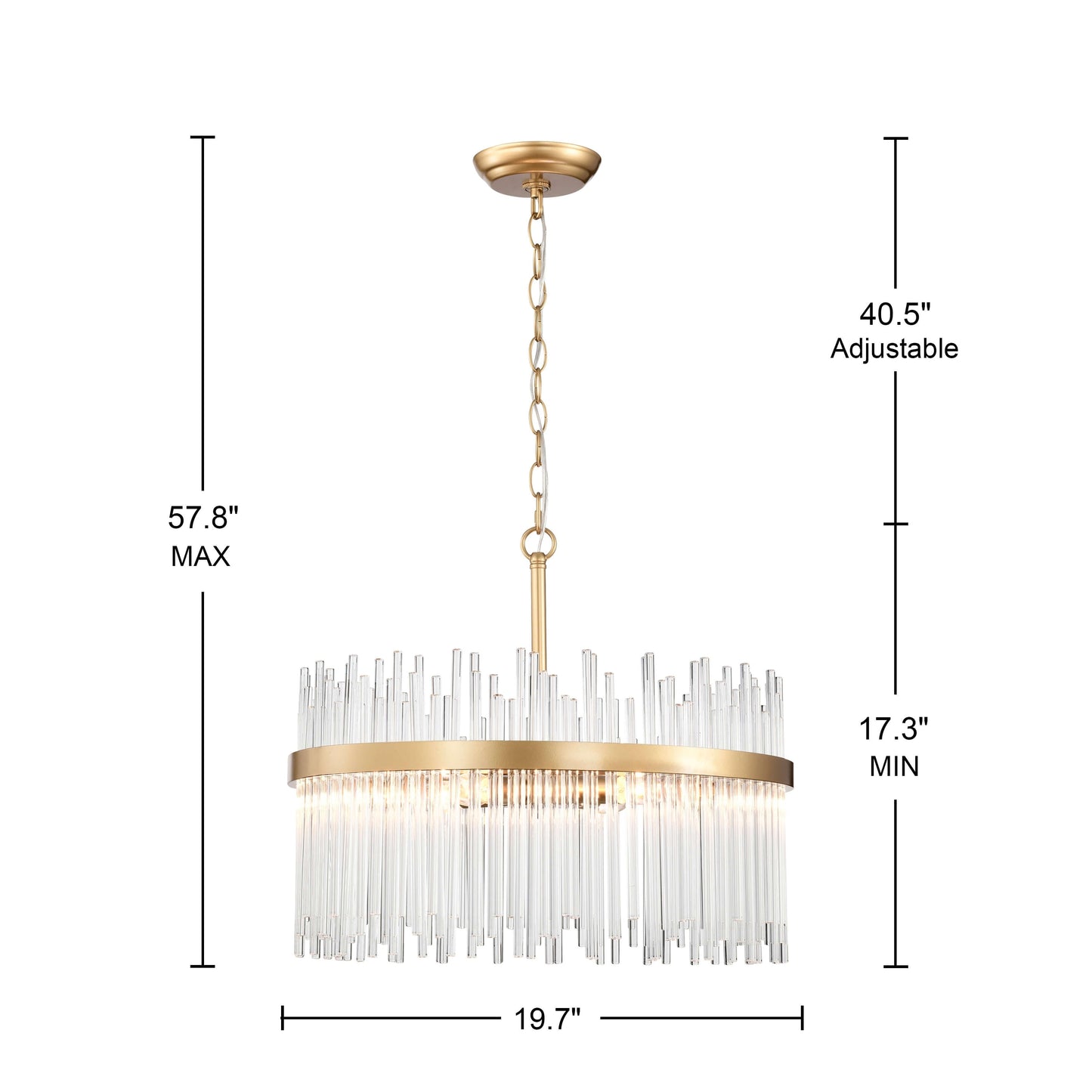 Casandra 5-light Shiny Bronze Chandelier with Clear Glass Bars - Shiny Bronze