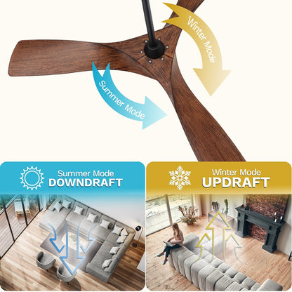 Ceiling Fan Light, 52 Ceiling Fan w/ Remote, LED Dimmable Tri-Color Temperature