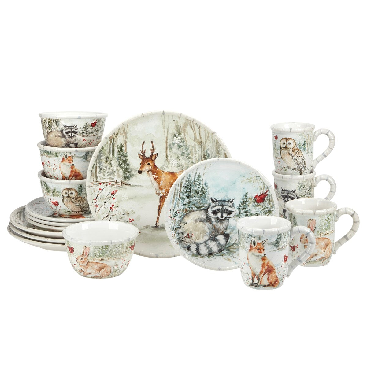 Certified International Winter's Walk 16 pc Dinnerware Set, Service for 4