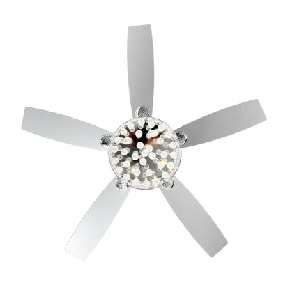 Chrome/ Crystal 4-light Chandelier/ Ceiling Fan with Remote