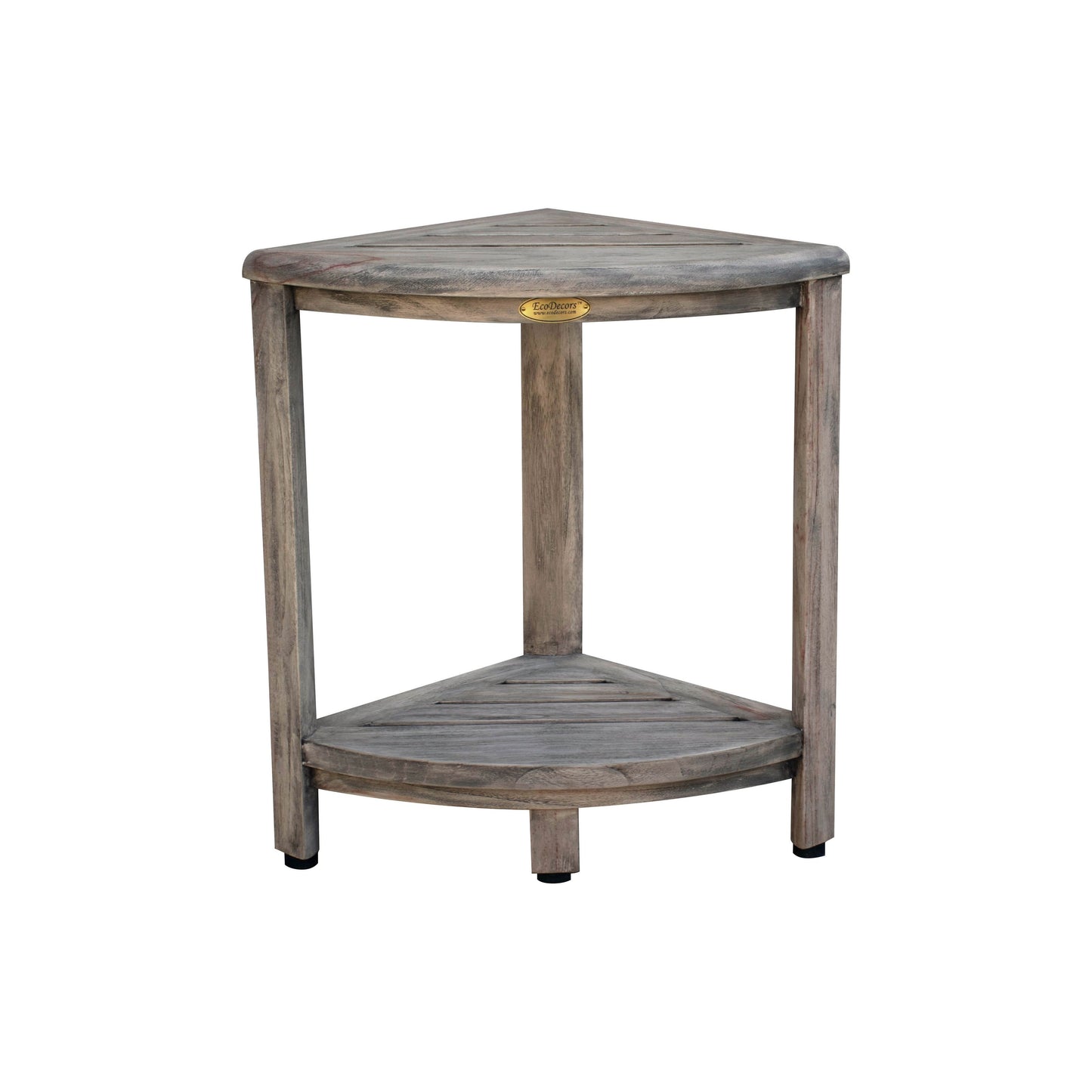 CoastalVogue, Teak Corner Shower Shelf, Shower Stool for Shaving Legs, Shower Foot Stool, Teak Shower Stool, Corner Shower Stool