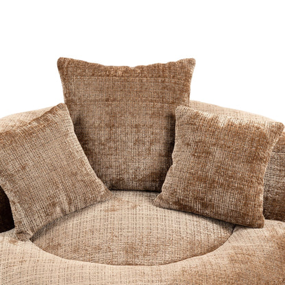 Coffee Oversized 42.52 Chenille Lazy Bean Bag Single Sofa with Three Pillows for Bedroom