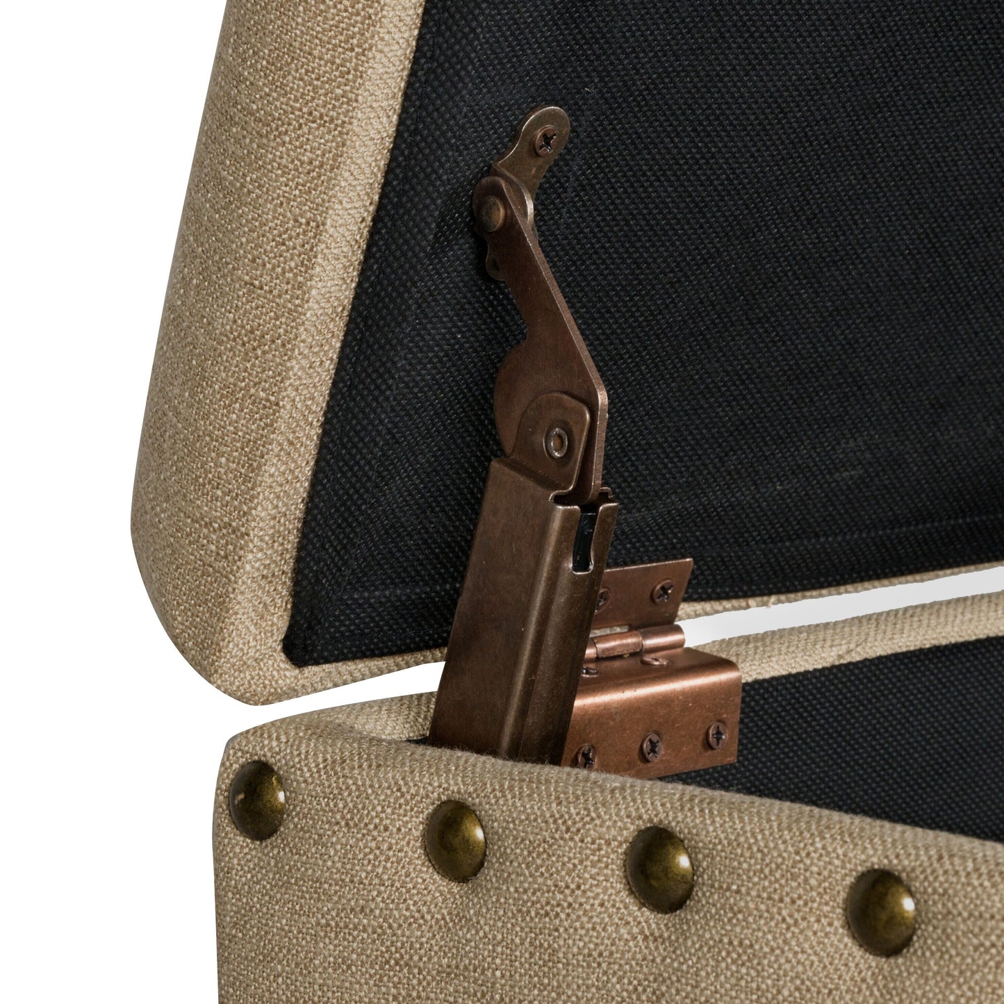 Copper Grove Muscari Upholstered Storage Bench with Nailhead Trim