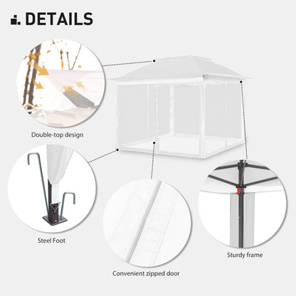Cozywor 11 ft. x 11 ft. Pop-Up Steel Gazebo with Mosquito Netting