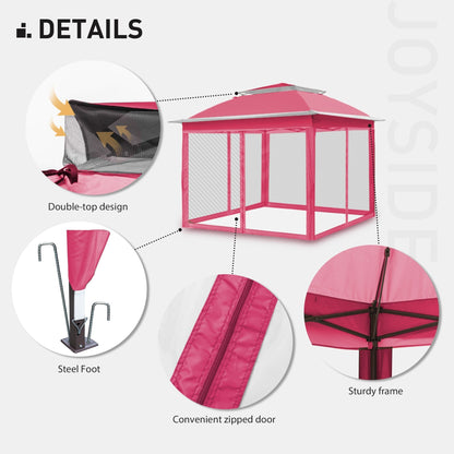 Cozywor 11 ft. x 11 ft. Pop-Up Steel Gazebo with Mosquito Netting