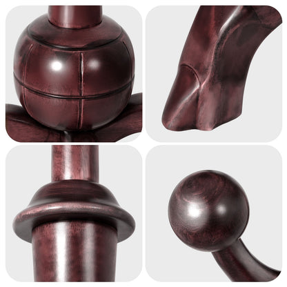 Tree-branch Rubberwood Freestanding Coat Rack with 8 Hooks - 24.5W x 70.87H