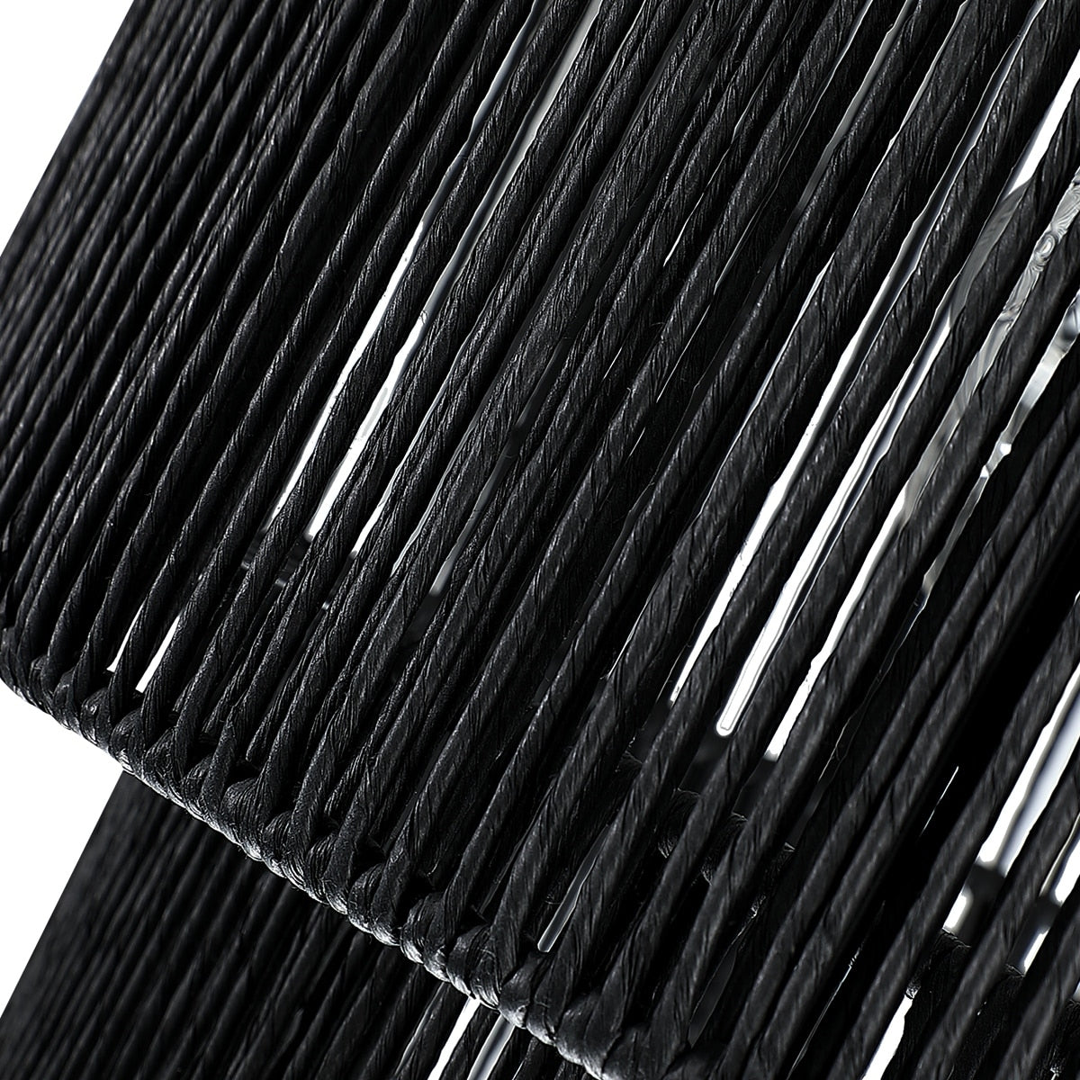 Cynthia 4-Light Black Rattan Drum Chandelier Light - 22''W