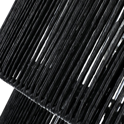 Cynthia 4-Light Black Rattan Drum Chandelier Light - 22''W