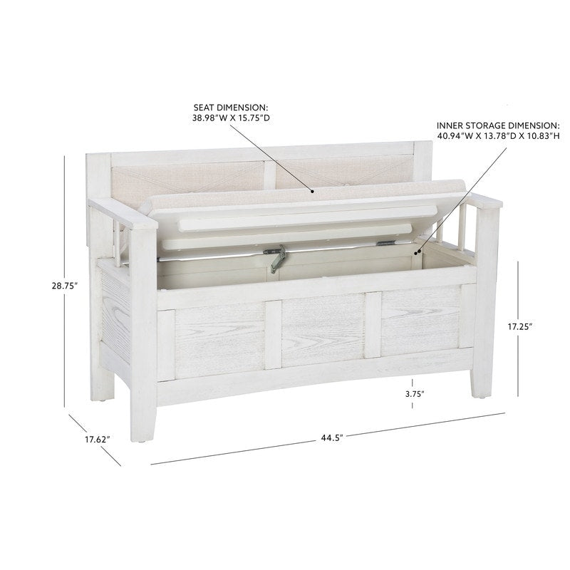 Dahlia Wood Flip Top Storage Entryway Bench