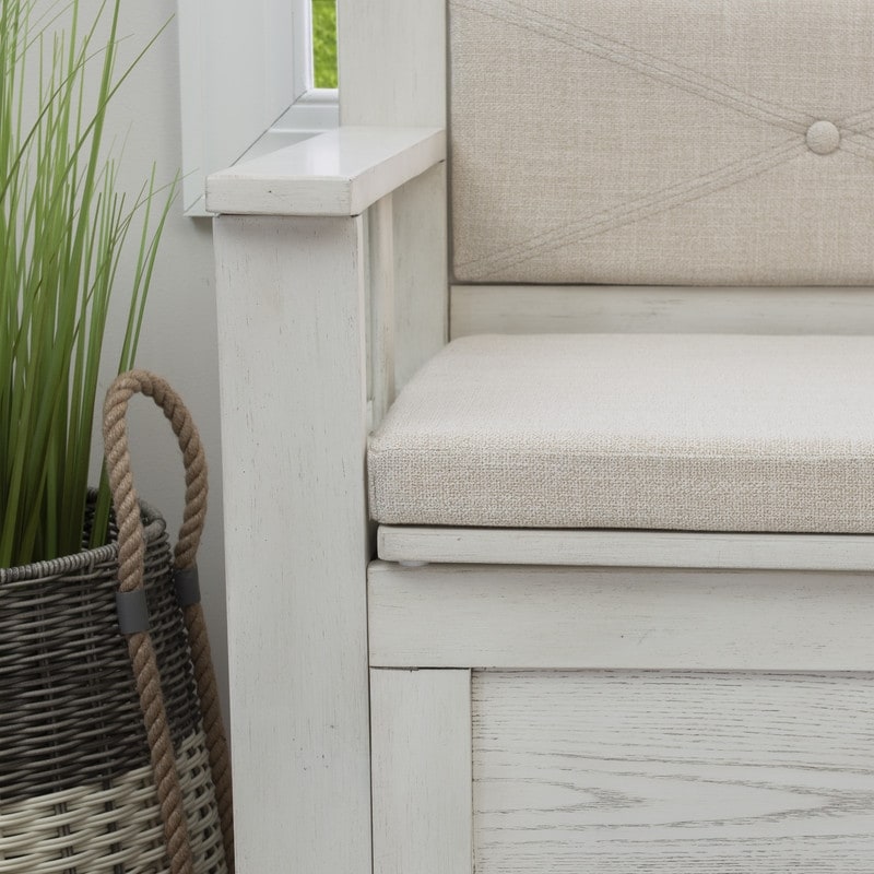 Dahlia Wood Flip Top Storage Entryway Bench