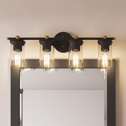 Decatur 6-light Modern Farmhouse Black/ Gold Bathroom Vanity Light with UL Certified