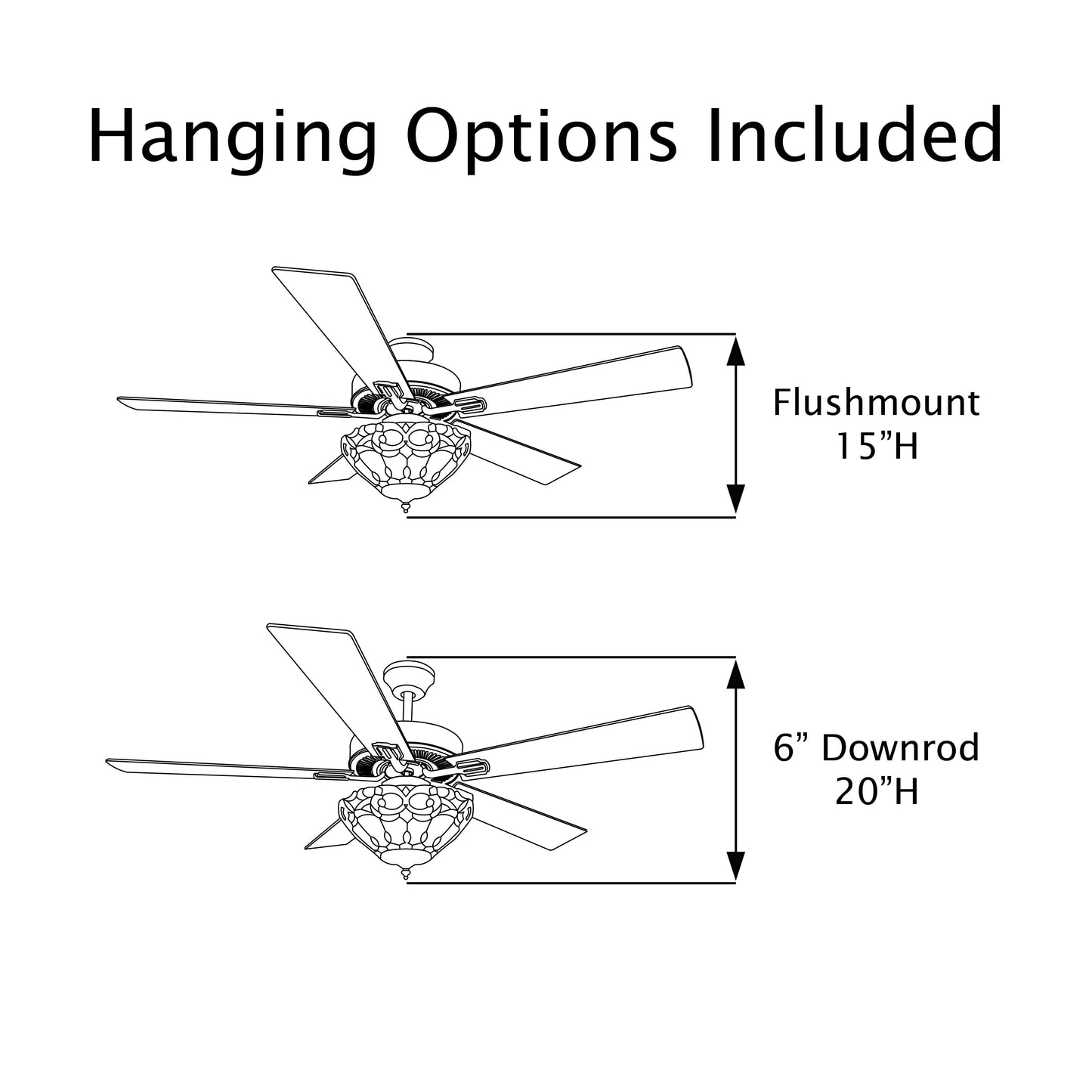 Della River of Goods Oil-Rubbed Bronze and Stained Glass 52-Inch 3-Light Remote-Controlled Ceiling Fan