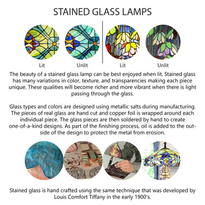 Della River of Goods Oil-Rubbed Bronze and Stained Glass 52-Inch 3-Light Remote-Controlled Ceiling Fan